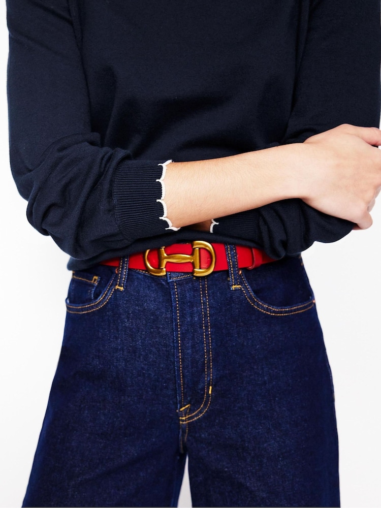 Boden Blue Pru Scallop Trim Jumper - Image 2 of 6