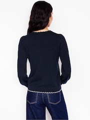 Boden Blue Pru Scallop Trim Jumper - Image 3 of 6