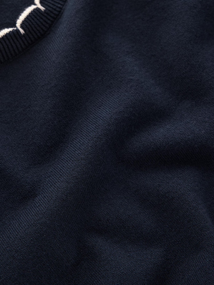Boden Blue Pru Scallop Trim Jumper - Image 6 of 6