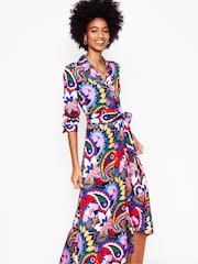 Boden Blue Marcia Jersey Midi Shirt Dress - Image 1 of 7