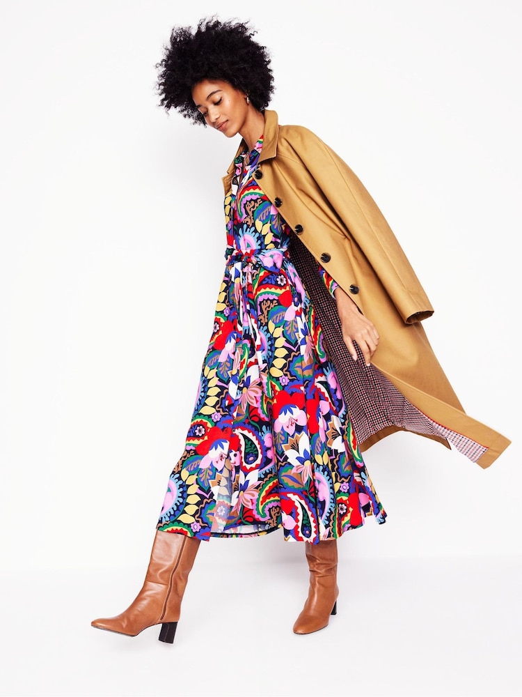 Boden Blue Marcia Jersey Midi Shirt Dress - Image 5 of 7