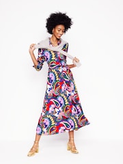 Boden Blue Marcia Jersey Midi Shirt Dress - Image 6 of 7