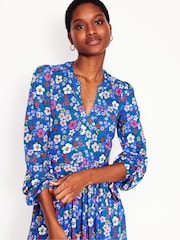 Boden Blue Maeve Trim Jersey Midi Dress - Image 2 of 4