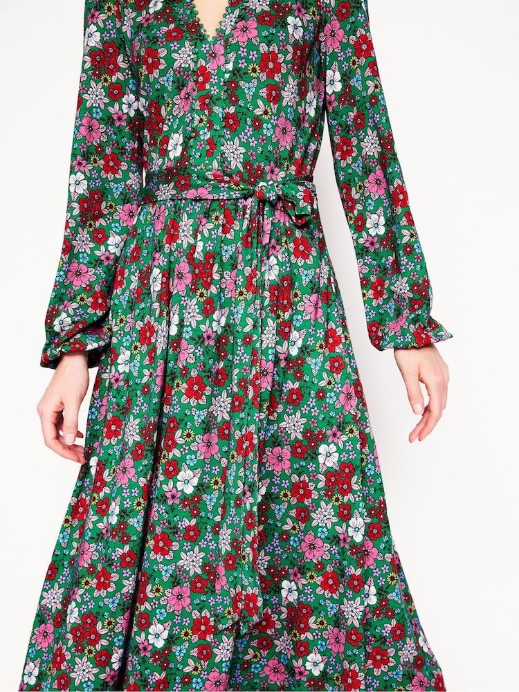 Boden Green Maeve Trim Jersey Midi Dress - Image 2 of 5