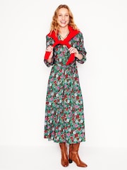 Boden Green Maeve Trim Jersey Midi Dress - Image 4 of 5