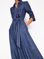 Boden Blue Tess Denim Midi Shirt Dress - Image 5 of 6