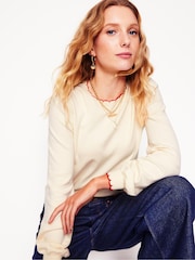 Boden Cream Pru Scallop Trim Jumper - Image 5 of 7