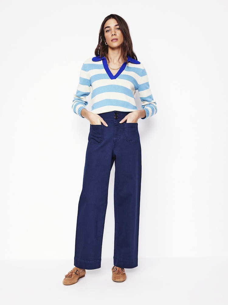 Boden Blue Primrose Patch Pocket Trousers - Image 1 of 5