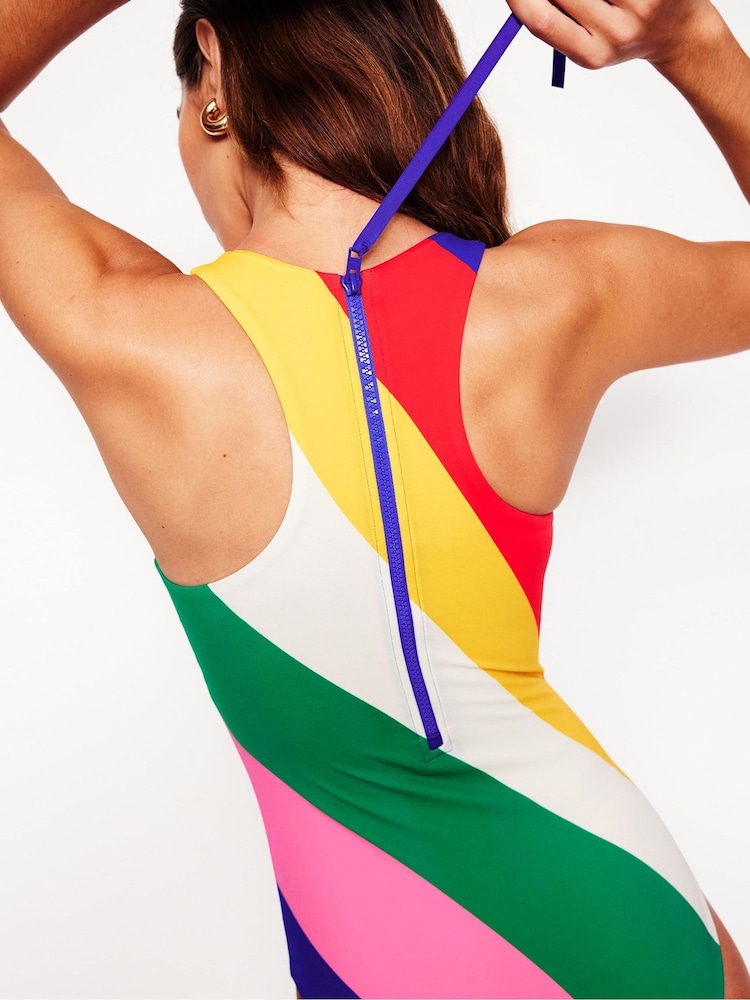 Boden Pink Piped Sporty Swimsuit - Image 2 of 7 Boden Pink Piped Sporty Swimsuit - Image 2 of 7