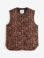 Boden Brown Printed Quilted Gilet - Image 1 of 1