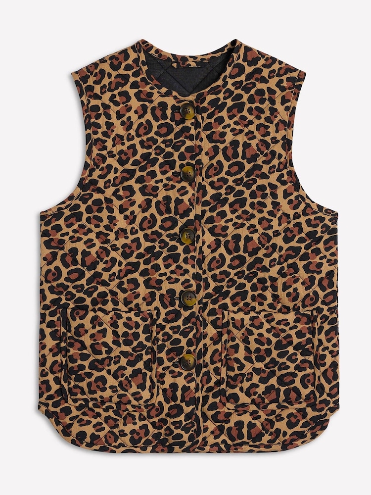 Boden Brown Printed Quilted Gilet - Image 5 of 5 Boden Brown Printed Quilted Gilet - Image 5 of 5
