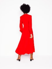 Boden Red Scalloped Collar Tea Dress - Image 3 of 7
