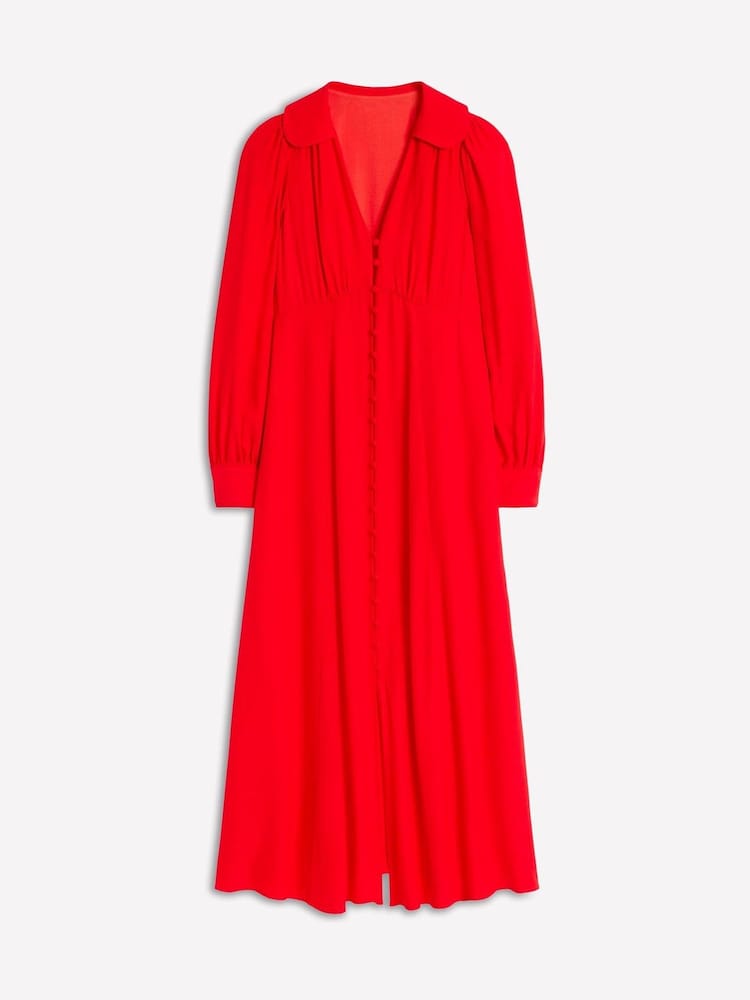 Boden Red Scalloped Collar Tea Dress - Image 7 of 7