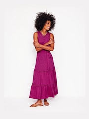 Boden Purple Mila Trim Tiered Jersey Dress - Image 3 of 3