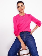 Boden Pink Pru Scallop Trim Jumper - Image 1 of 6