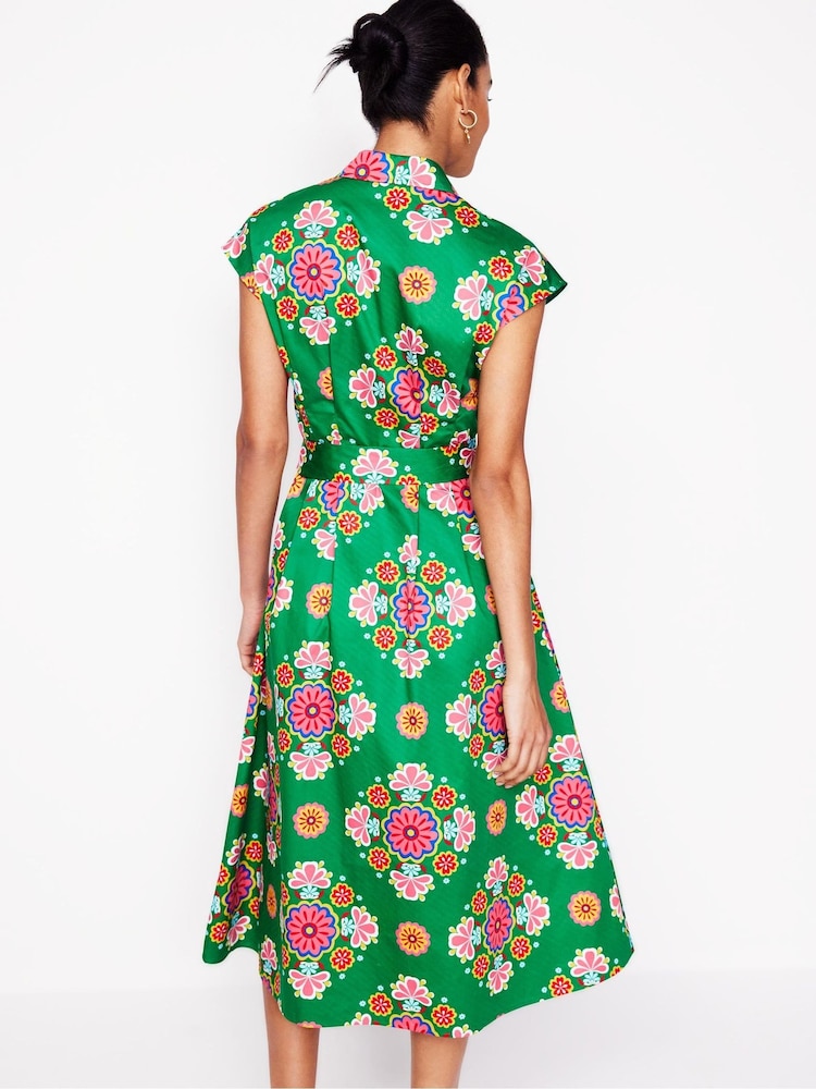 Boden Green Rachel 100% Cotton Midi Shirt Dress - Image 3 of 5