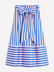 Boden Blue Tie Belt Sateen Midi Skirt - Image 6 of 6