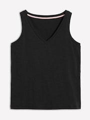 Boden Black Regular V-Neck Slub 100% Cotton Vest - Image 5 of 5