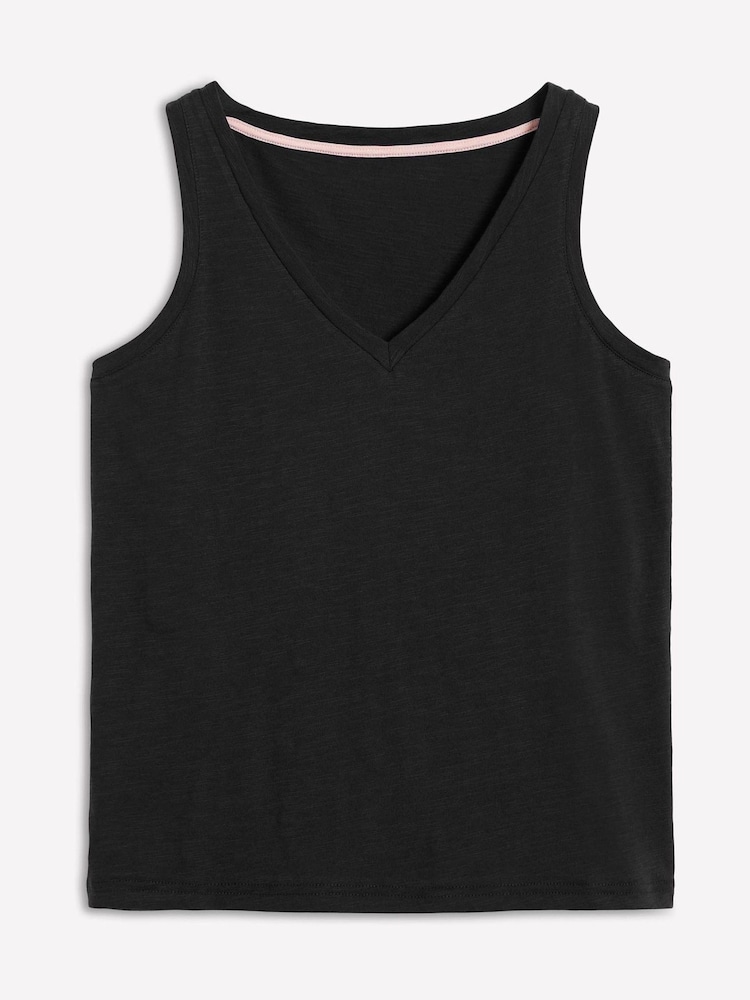 Boden Black Regular V-Neck Slub 100% Cotton Vest - Image 5 of 5