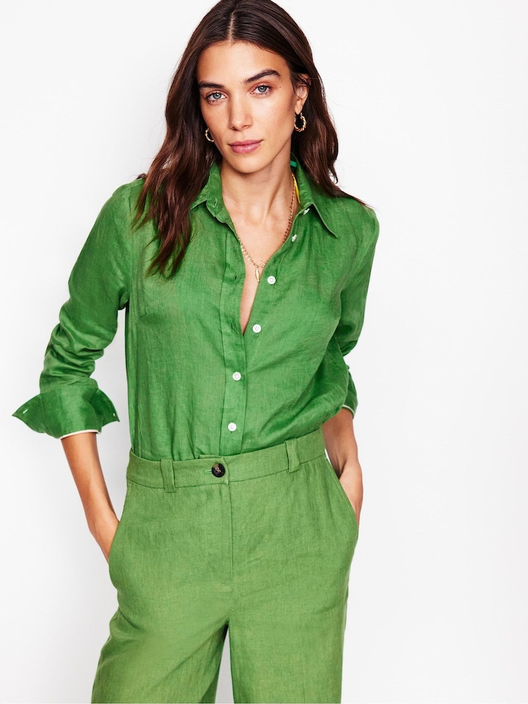 Boden Green Sienna Linen Shirt - Image 1 of 6