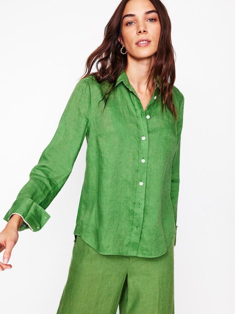 Boden Green Sienna Linen Shirt - Image 2 of 6 Boden Green Sienna Linen Shirt - Image 2 of 6