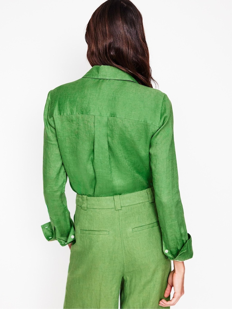 Boden Green Sienna Linen Shirt - Image 3 of 6
