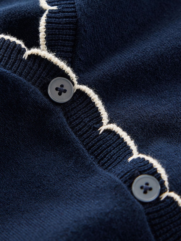 Boden Blue Pru Scallop Trim Cardigan - Image 5 of 5 Boden Blue Pru Scallop Trim Cardigan - Image 5 of 5
