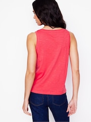 Boden Pink Regular V-Neck Slub 100% Cotton Vest - Image 2 of 5