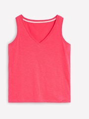 Boden Pink Regular V-Neck Slub 100% Cotton Vest - Image 5 of 5