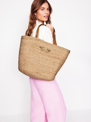 Boden Natural Woven Snaffle Tote Bag - Image 3 of 4