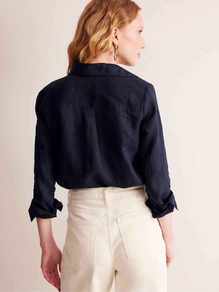 Blauw - Boden Sienna linnen overhemd - Image 3 of 5