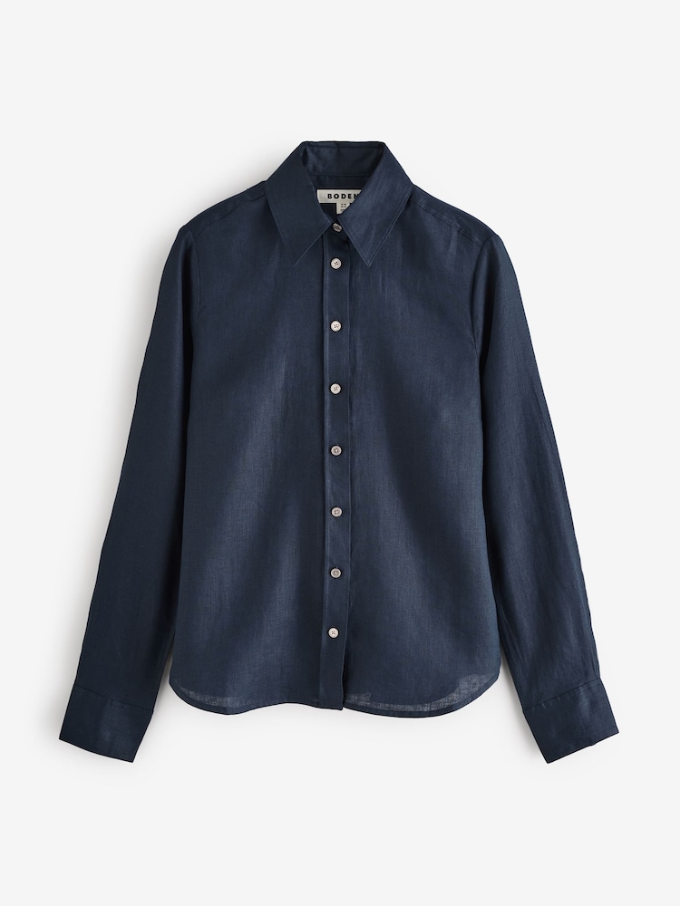 Boden Blue Sienna Linen Shirt - Image 5 of 5