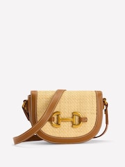 Boden Brown Raffia Snaffle Mini Satchel - Image 1 of 4