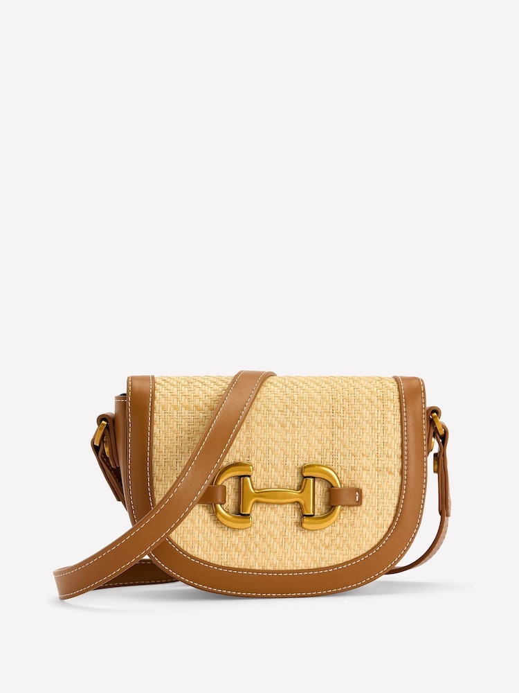 Boden Brown Raffia Snaffle Mini Satchel - Image 1 of 4