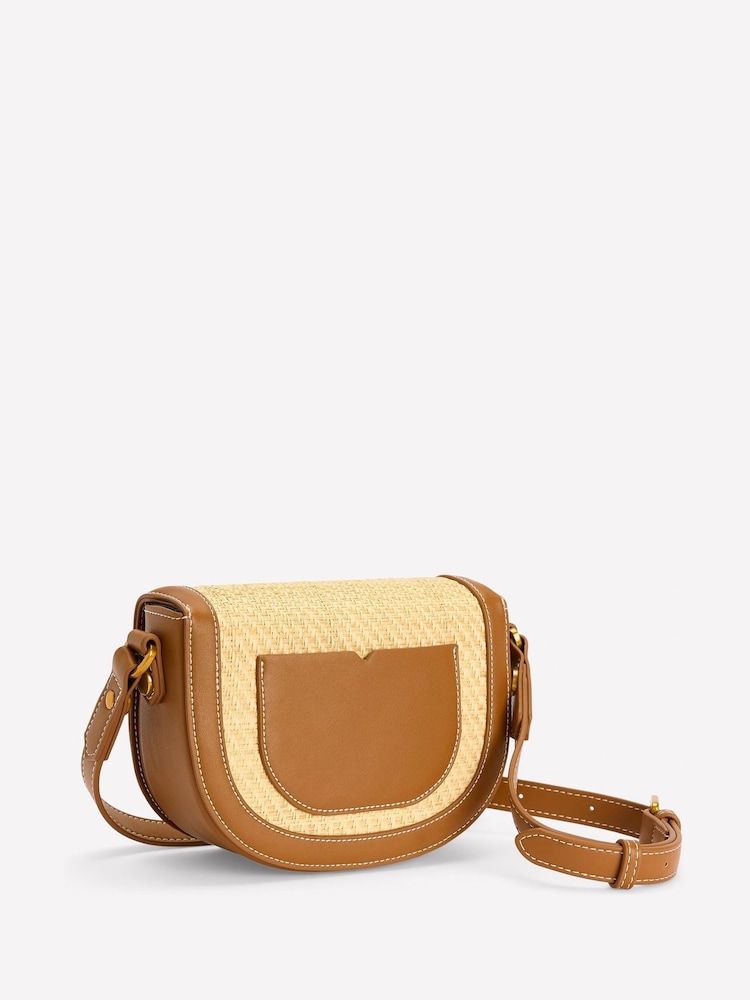 Boden Brown Raffia Snaffle Mini Satchel - Image 2 of 4