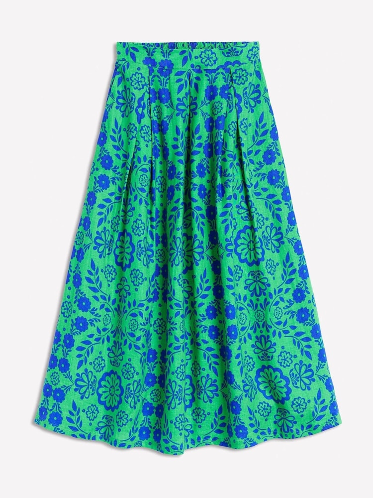Boden Green Verity 100% Linen Midi Skirt - Image 6 of 6