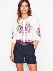 Boden Blue Westbourne 100% Linen Shorts - Image 1 of 6