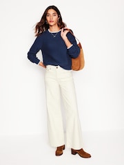 Boden Blue 100% Cotton Lena Stitch Detail Jumper - Image 4 of 6