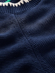 Boden Blue 100% Cotton Lena Stitch Detail Jumper - Image 6 of 6