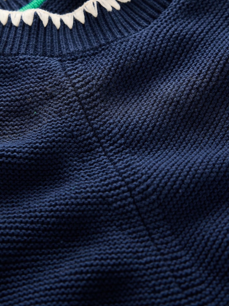 Boden Blue 100% Cotton Lena Stitch Detail Jumper - Image 6 of 6