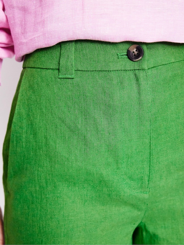 Boden Green Westbourne 100% Linen Shorts - Image 2 of 5