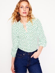 Boden Cream Marina Jersey 100% Cotton Shirt - Image 1 of 6