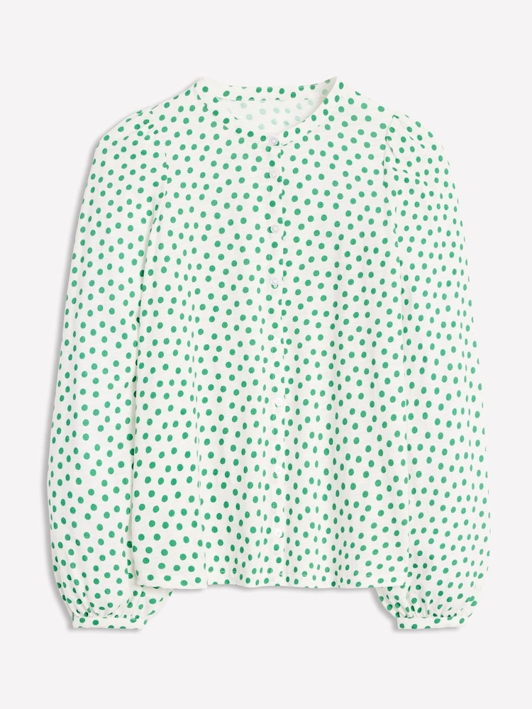 Boden Cream Marina Jersey 100% Cotton Shirt - Image 6 of 6