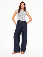 Boden Blue Westbourne Linen 100% Cotton Trousers - Image 3 of 6