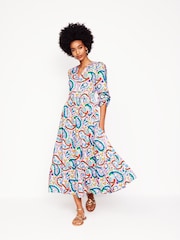 Boden Green Violet 100% Cotton Midi Dress - Image 1 of 8