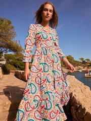 Boden Green Violet 100% Cotton Midi Dress - Image 2 of 8