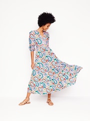 Boden Green Violet 100% Cotton Midi Dress - Image 3 of 8
