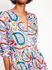 Boden Green Violet 100% Cotton Midi Dress - Image 5 of 8