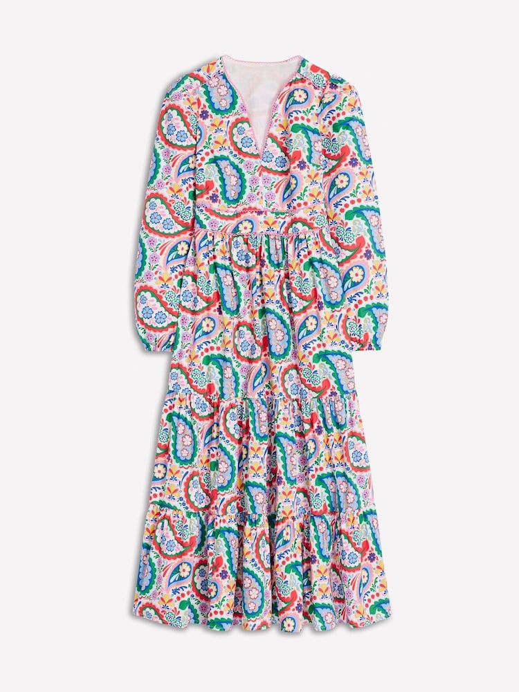 Boden Green Violet 100% Cotton Midi Dress - Image 8 of 8