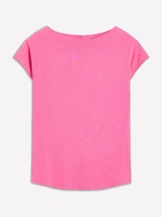 Boden Pink Supersoft Boat Neck T-Shirt - Image 5 of 5